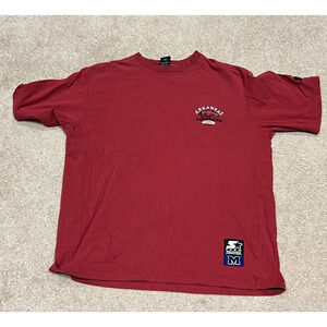 Vintage STARTER Red ARKANSAS RAZORBACKS Shirt Size M